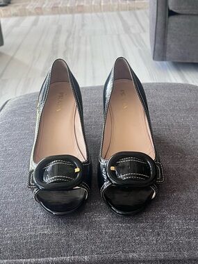 Prada Patent Leather Peek A Boo Pumps
